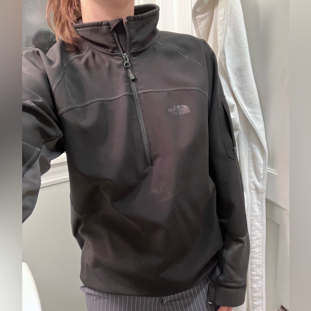 The North Face Black Half Zip Soft Shell Jacket Large - Picture 1 of 4